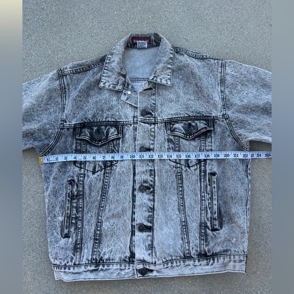 Vintage Roberto Orsini Men's Black/Grey Denim Jacket Size Small 100% Cotton - Picture 8 of 12